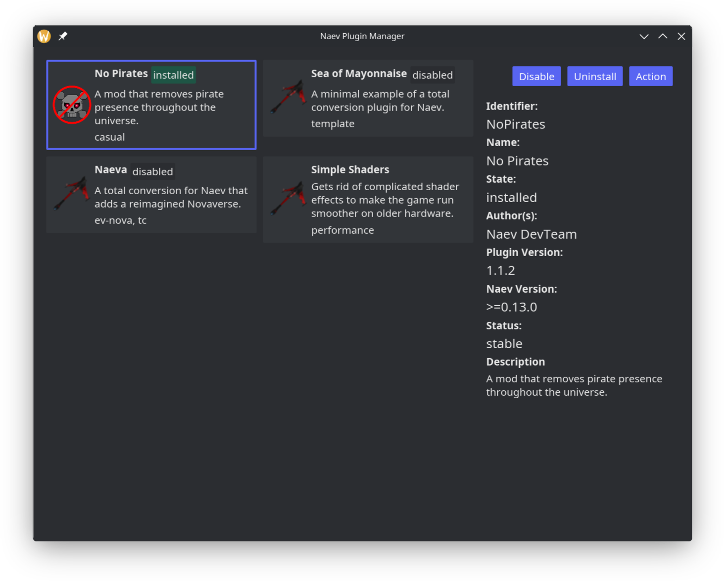 The plugin manager in all its primitive implementation glory.